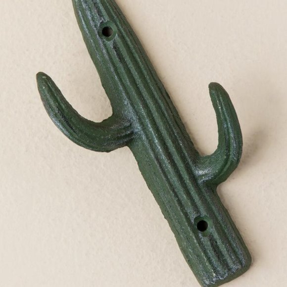 🛍 2 for $29! 🛍 Two Cast Iron Cactus Wall Hooks - Picture 3 of 7